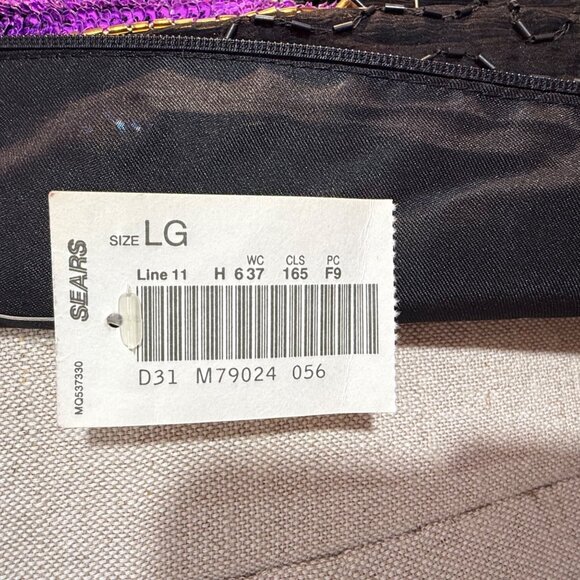 VTG Women’s Stenay Evening Dress Black With Sequins Beads Size Large Formal New - Picture 9 of 10